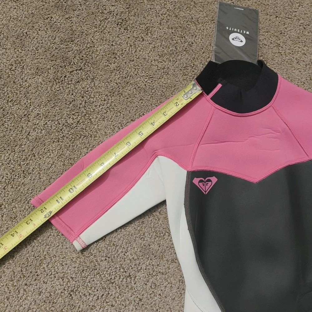 NWT Roxy Syncro Girls Size 6 Pink Grey‎ Shorty Wetsuit 2/2mm ARJW503001